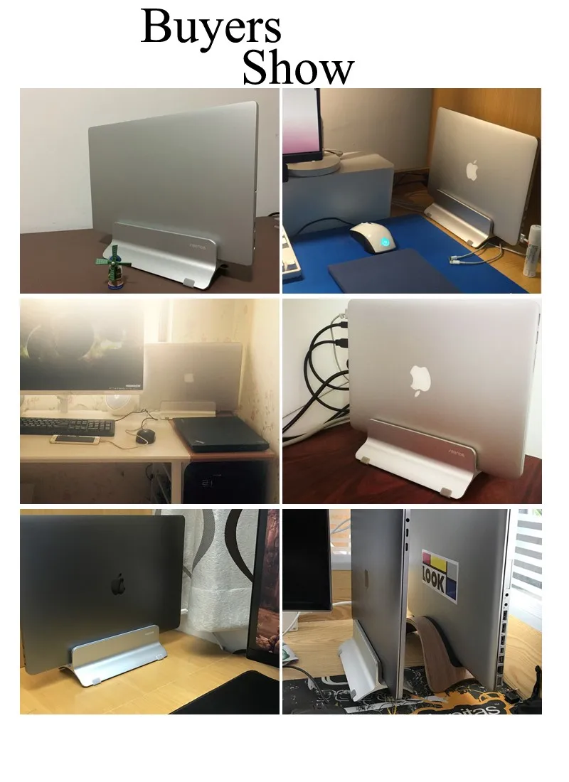 Aluminum Vertical Laptop Stand Adjustable Desktop Holder Erected Space