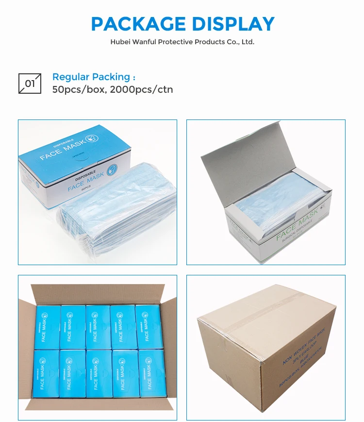 Disposable Non Woven 3 Ply Surgical Hospital Face Mask