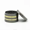 Gun Black 2.5" Herb Grinder 4 Pieces Gold Side Plane Metal Zinc Alloy Tobacco Crusher Spice Pollen Smoking Grinder EKJ GR066