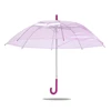 Sweet Transparent Umbrella Parasol Pink Flowers Pattern PVC Umbrella