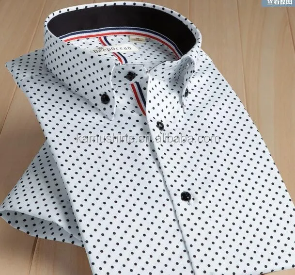 mens polka dot dress shirt short sleeve