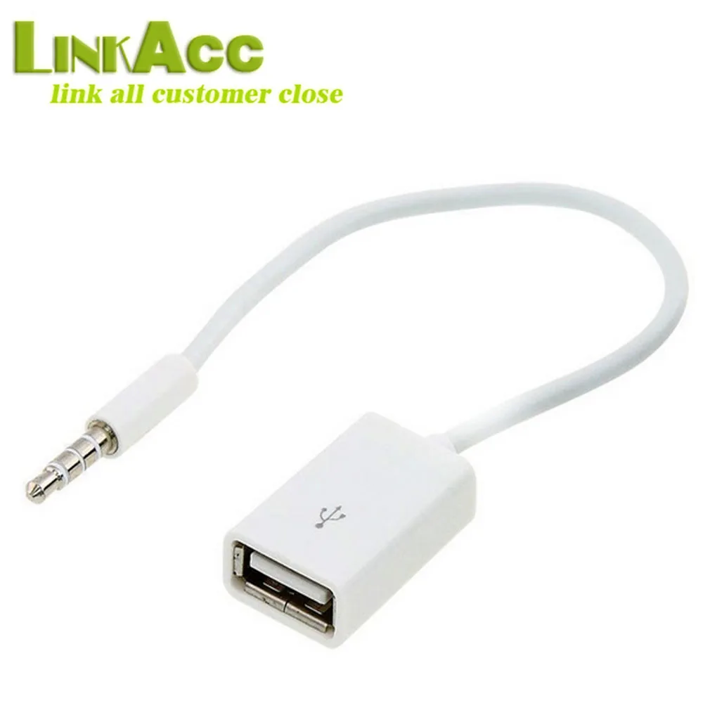 3.5mm Male Audio Jack to USB 2.0 Type A Female OTG Converter Adapter Cable