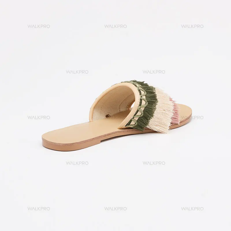 tassel slide sandals