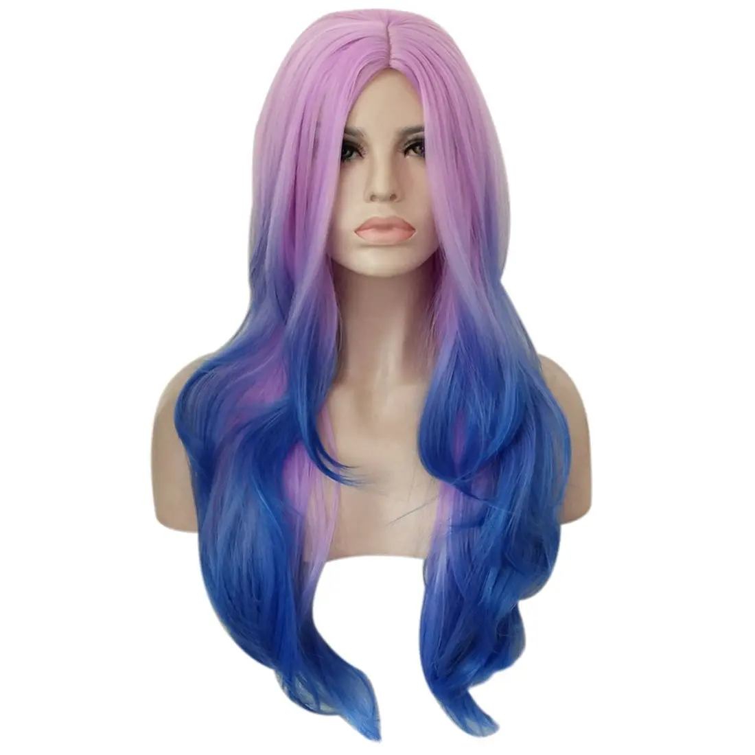 pink purple blue wig