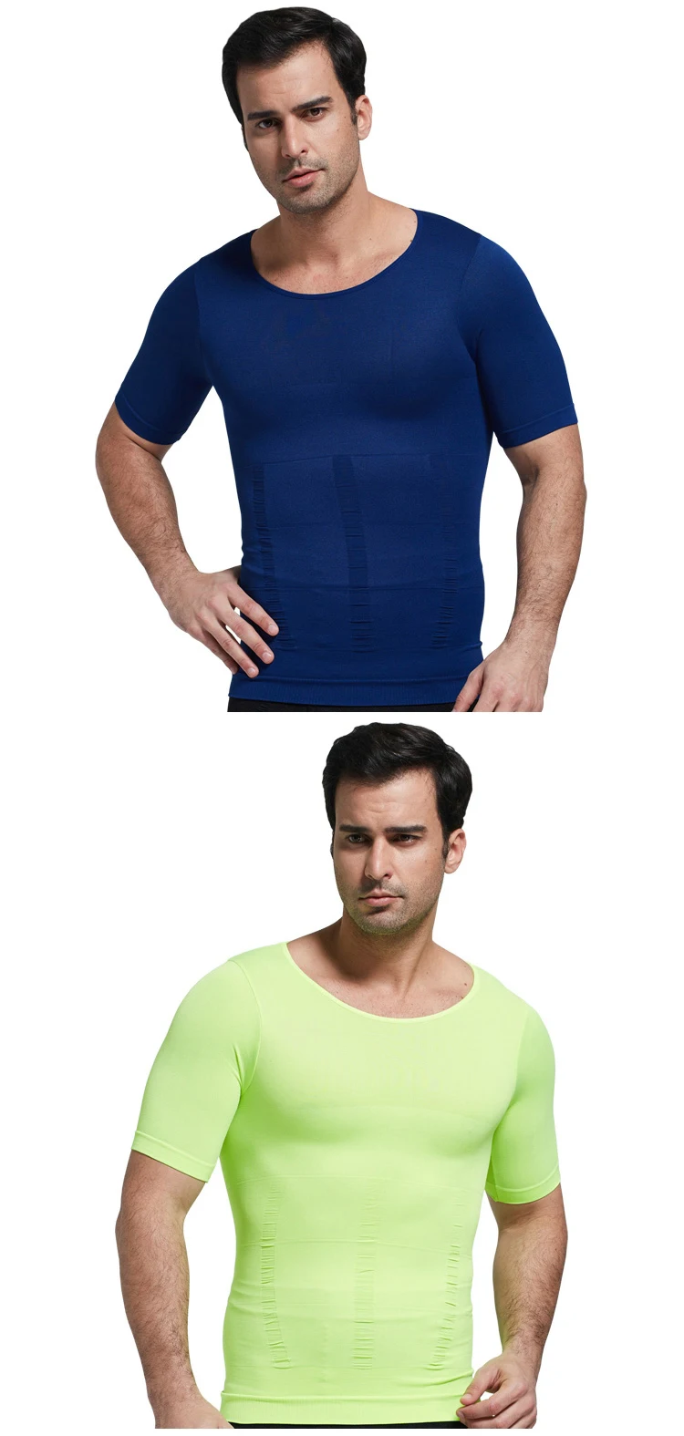 Mens Body Shaper Slimming Vest For Men Stomach Trimmer Undershirt Mens Slim Fit Short Sleeve