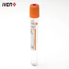 Vacuum blood tube orange cap clot activator