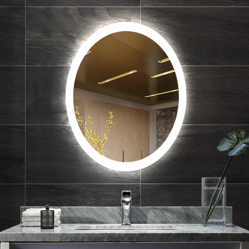 Bathroom Oval Olive Shape Lighted Smart Mirror - Buy Oval Bathroom ...