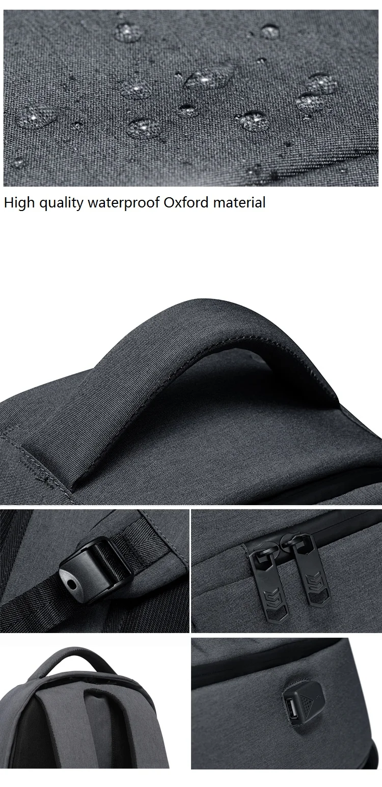 Designer leisure stylish teenager laptop USB anti theft thief back pack anti-theft backpack bag for men