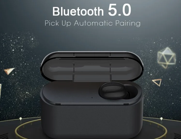 Waterproof IPX 5 Bluetooth 5.0 Mini Wireless Stereo Earphones With Charging Box Single Earbud HBQ-Q32
