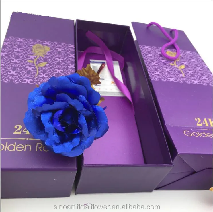 Wholesale 24K Golden Carnation Gift Box Packing Valentines Day Golden Rose Gift 