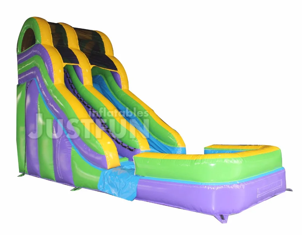 22h Dual Lane Inflatable Wet Slide,New Designed Outdoor Big Water