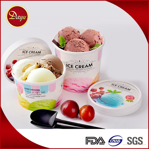 Custom Printed 4oz Disposable Packaging Ice Cream Paper Aluminium Cups ...