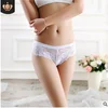 Lacy women's sexy underwear transparent g-string bow-less briefs