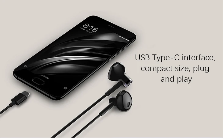 Original Xiaomi In-Ear Earphones Wired Headphones Earphone 1.25m Type-c Connectors Xiaomi Mi Earphone