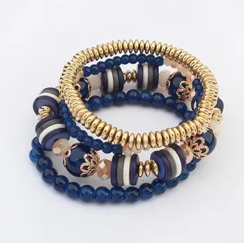 Fashion Bohemian Beach Style Multilayer Set Bracelets High Quality Fashion Bohemian Beach Style Multilayer Set Bracelets High Quality Acrylic Bracelet For Women Vocantion