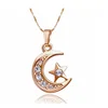 Moon Necklace For Women 18k Rose Gold Plated with Star pendant Necklaces Fashion Crystal Jewelry Gift
