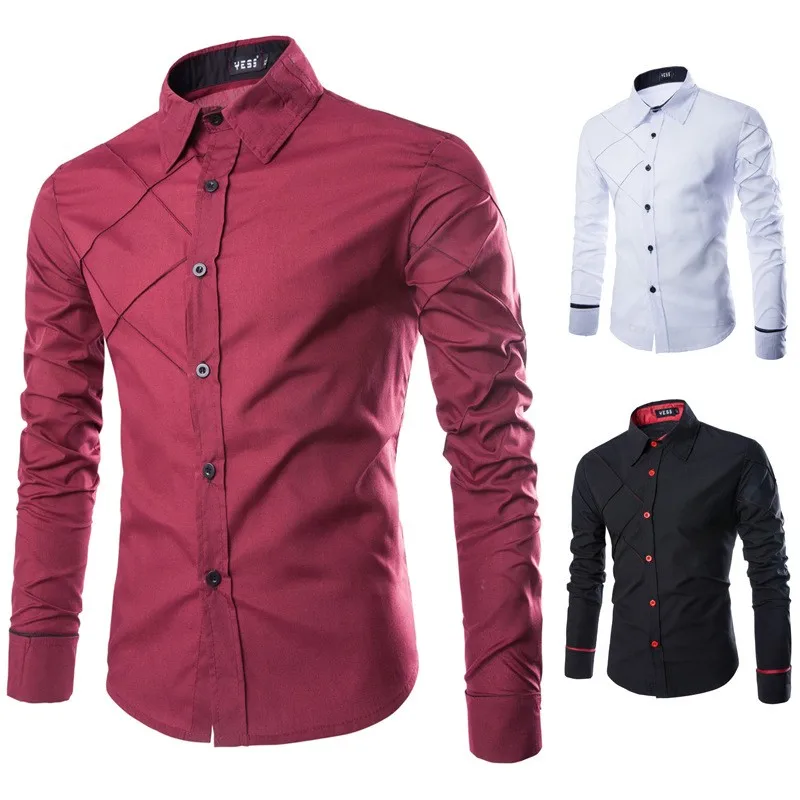 slim fit button down collar shirt