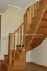 Lateral Oak Stringer Staircase With Turned Newel Posts