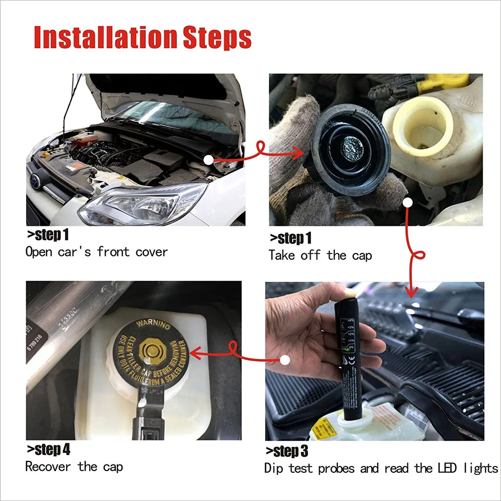 Brake Fluid Tester Diagnostic Testing Tool Auto Brakes Calibrated For