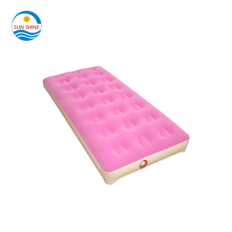 heavy duty flocking PVC inflatable travel kids bed mattress folding portable luxe inflatable toddler traveling air bed