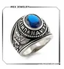 Gold & Silver Officers Military US Navy Ring USN Military Jewelry U.S. Navy Seals Uniform Veter With Blue Stone