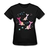 OEM Cheap Cotton Girl Top Tee New Design Short Sleeve Animal Printed Black Tshirt
