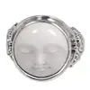 925 Sterling Silver Handcrafted Cow Bone Cocktail Ring 'Face of the Moon'
