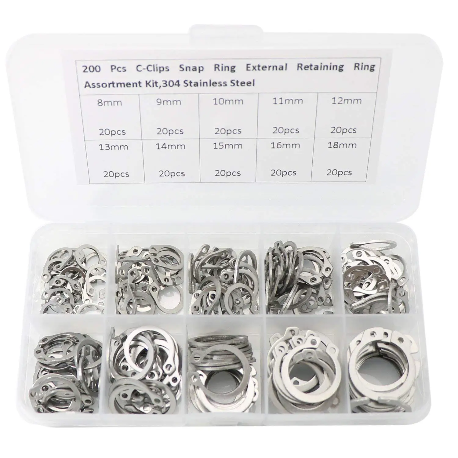 uxcell External Circlip Retaining Shaft Snap Clip Rings 11mm 10pcs