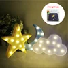 Amagle 3D Moon Lamp Night Light Cloud Moon LED Stars Lamp with Battery Kid Room Led Wall Light Marquee Sign Luminaria Table Lamp