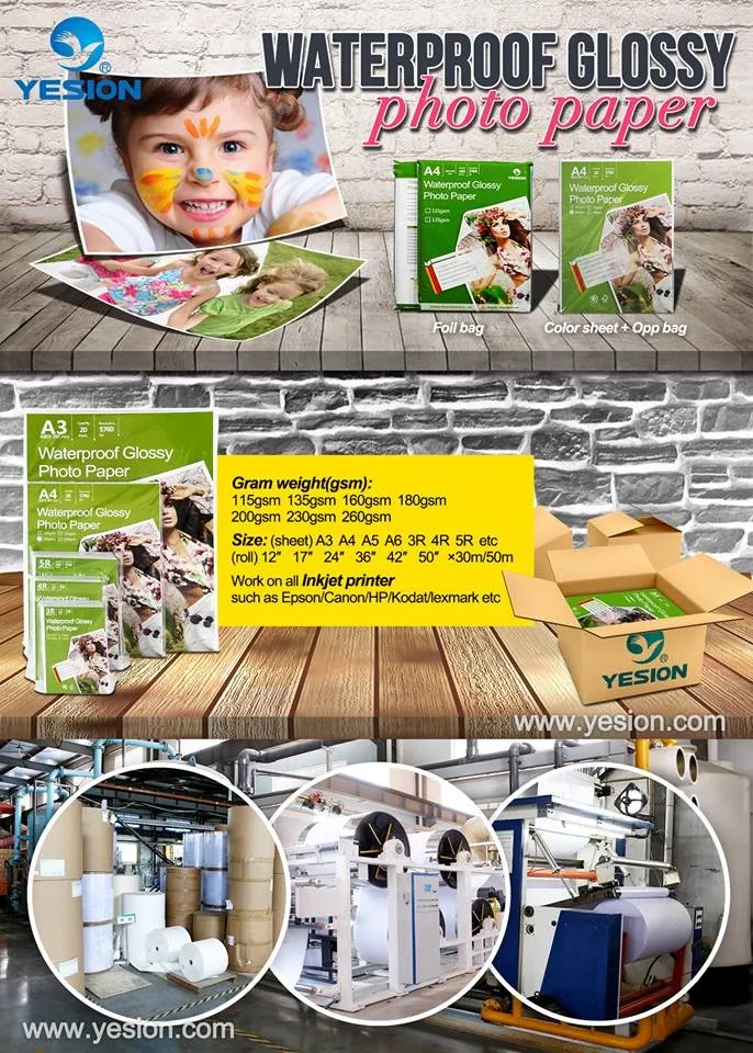 115g 135g 160g 180g 200g 230g A4 size quality inkjet high glossy photo paper A4 for inkjet printers printing photos or brouchers