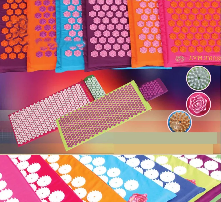 Shakti Acupressure Spikes/needles Mat Portable Jade Massage Mattress Yoga Body Neck Foot Leg