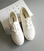 1 pair to buy ladies flat shoes casual white canvas slip-on shoes wholesale