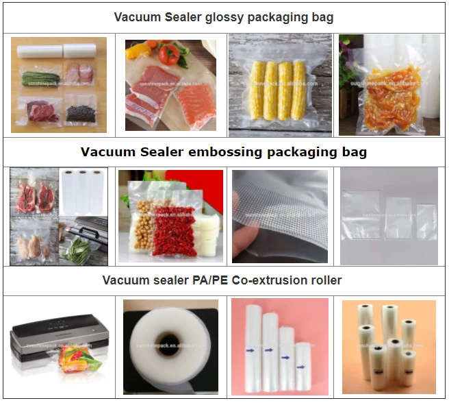 Pa/pe Plastic Bag Vacuum Food Pouch 3 Side Seal Frozen Food Fruits