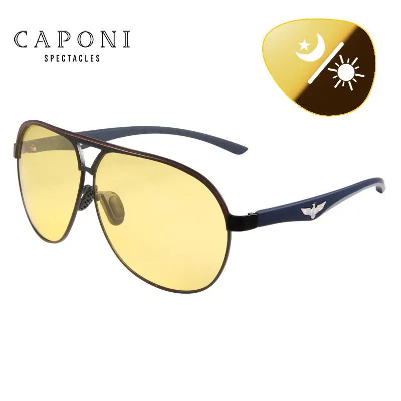 Caponi Mens Polarized Sunglasses Photochromic Lenses For Day And Night