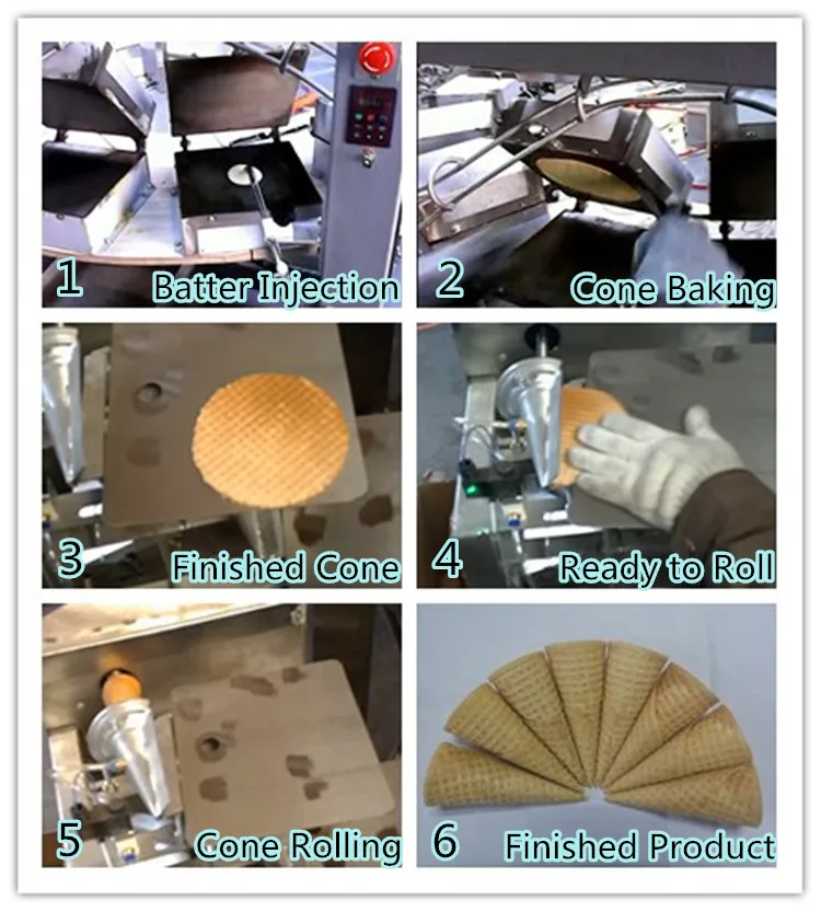 OC-9E Commercial Automatic Rolled Ice Cream Sugar Cone Maker Making Machine