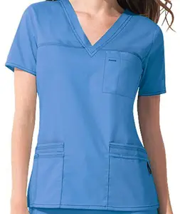 Best Quality Muti-pockets V Neck Poly/cotton Medical Scrub Suit Uniform Best Quality Muti-pockets V Neck Poly/cotton Medical Scrub Suit Uniform