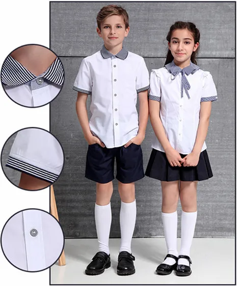 3x Garçons École Chemise uniforme blanc à manches courtes top Shirts Taille 3-18yrs 