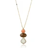 New Brief Fashion Gold Chain Latest Design Three Color Rough Stone Geometry Pendant Necklace