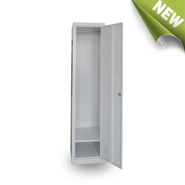 bedroom furniture single door steel wardrobe with mirror and hanger