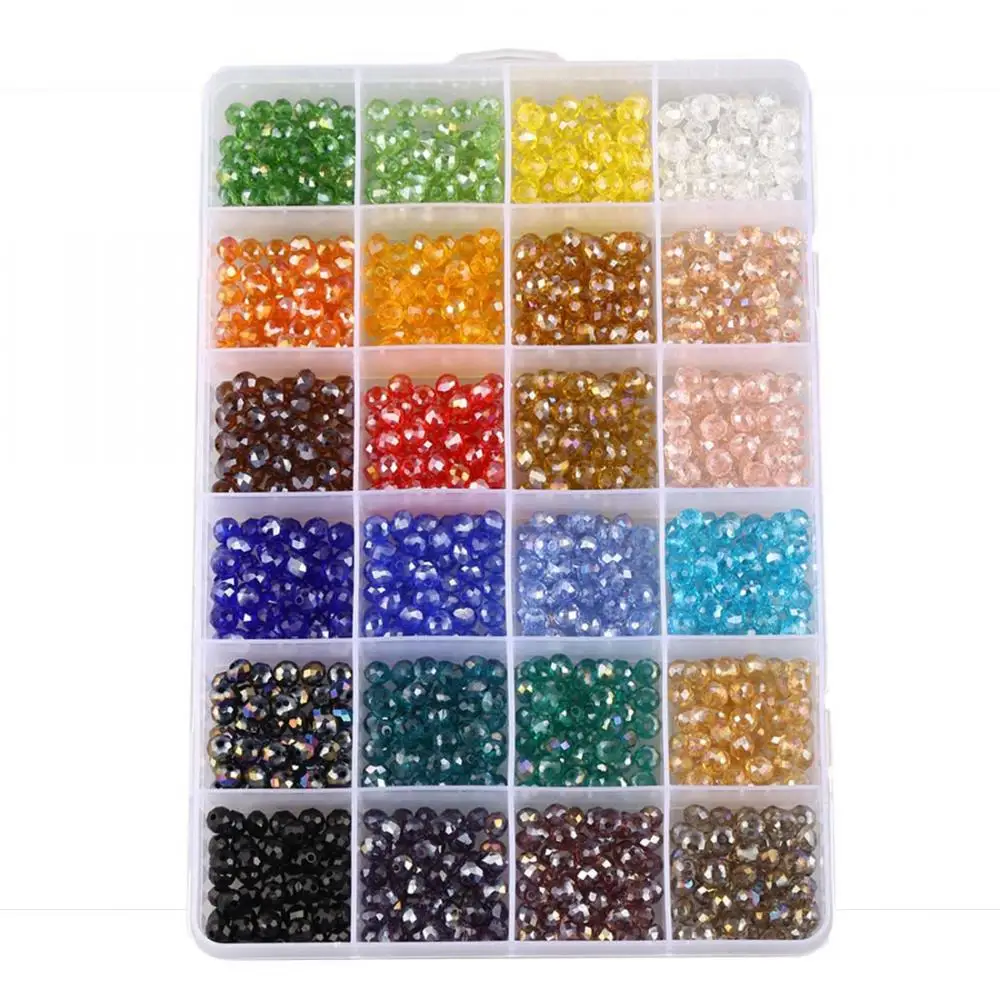 Wholesale Rondelle Crystal Beads Plastic Box Mixed Colors 6mm On Sale ...