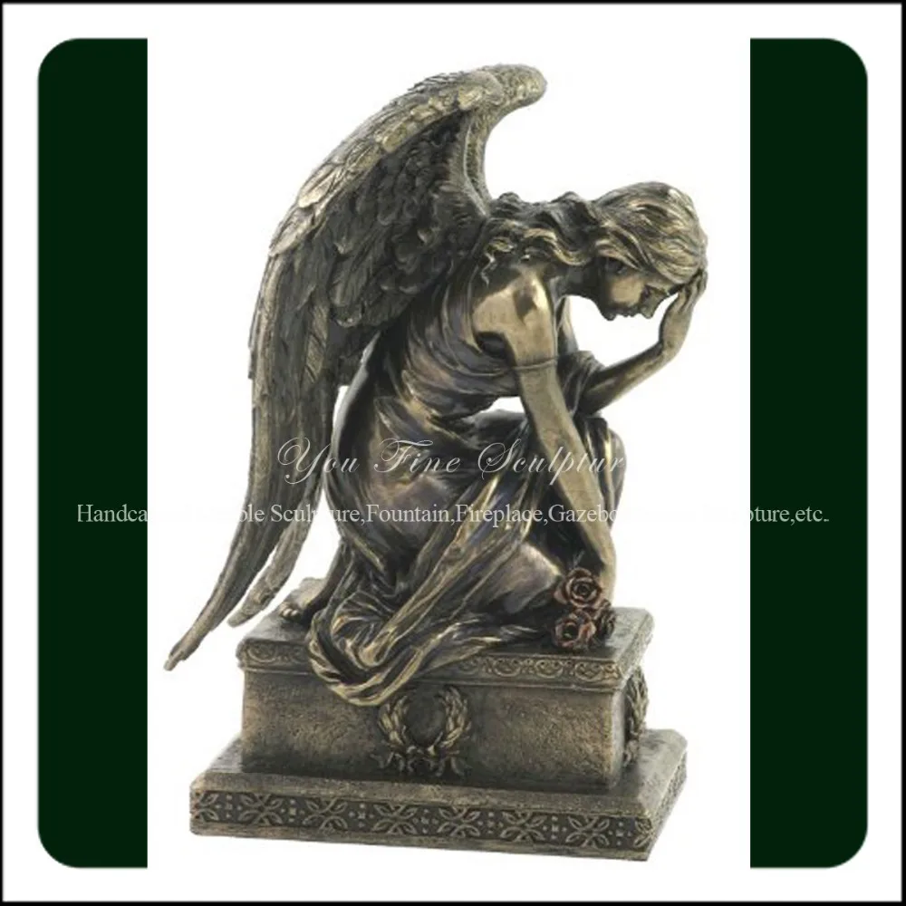Шедевральная фигура ангела в бронзовом исполнении: символ света и чистоты