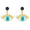 Fashion Latest Design Plated Gold Zinc Alloy Evil Eye Earrings