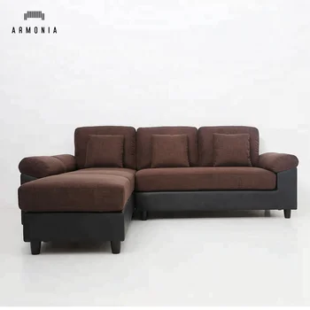 Modern Design Brown Fabric L Shaped Sectional Sofa Shape L Shaped Sectional Sofa Shape