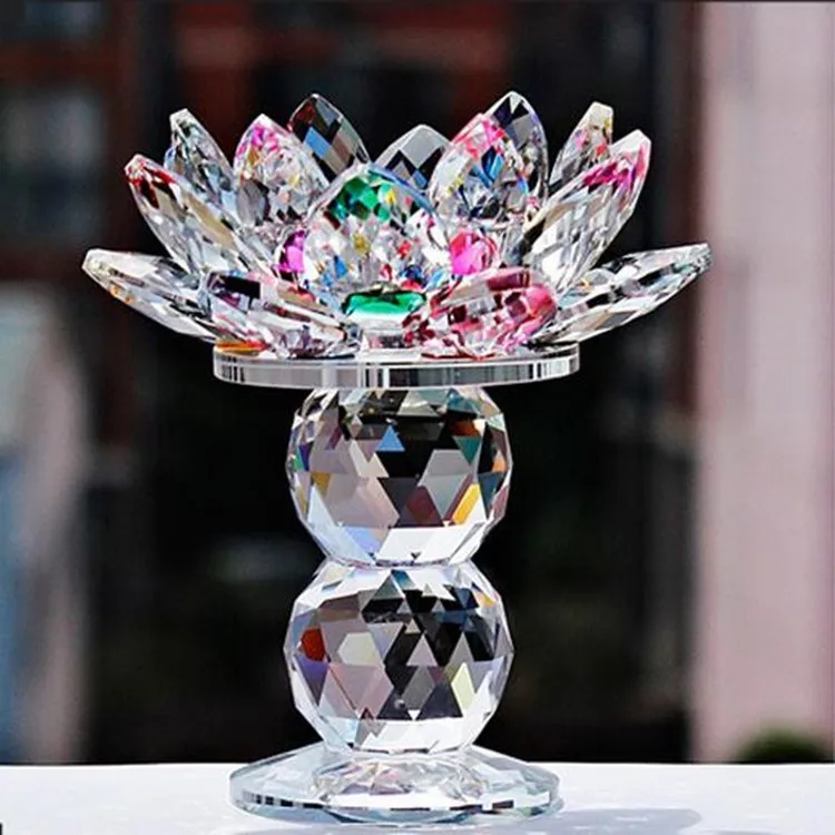 High Quality Clear Glass Crystal Long Stemmed Tealight Candle Holder ...