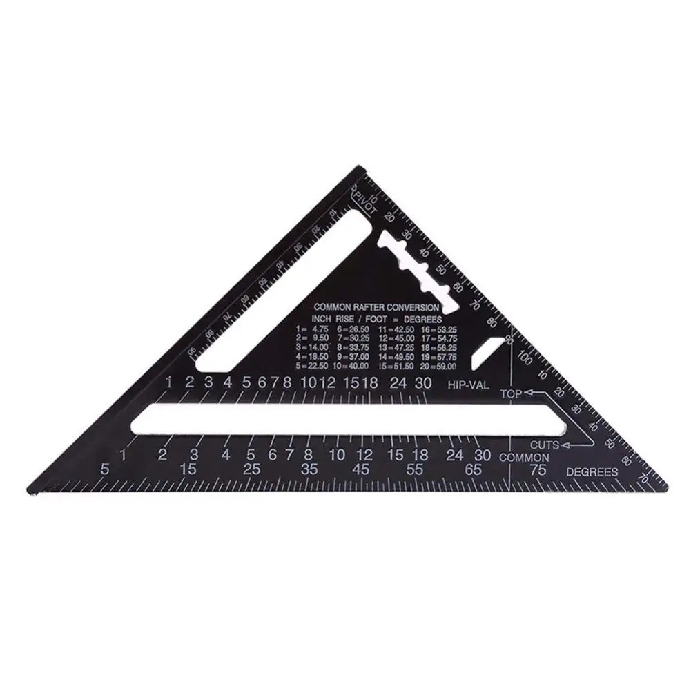 Baoblaze 17 Metric Ruler Square Aluminium Alloy Right Angle Measure Triangle