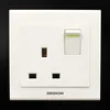 13A square 3 pin socket with switch