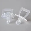 Food Grade Clear Pop Infant Pacifier with Holder Liquid Silicone Baby Soother
