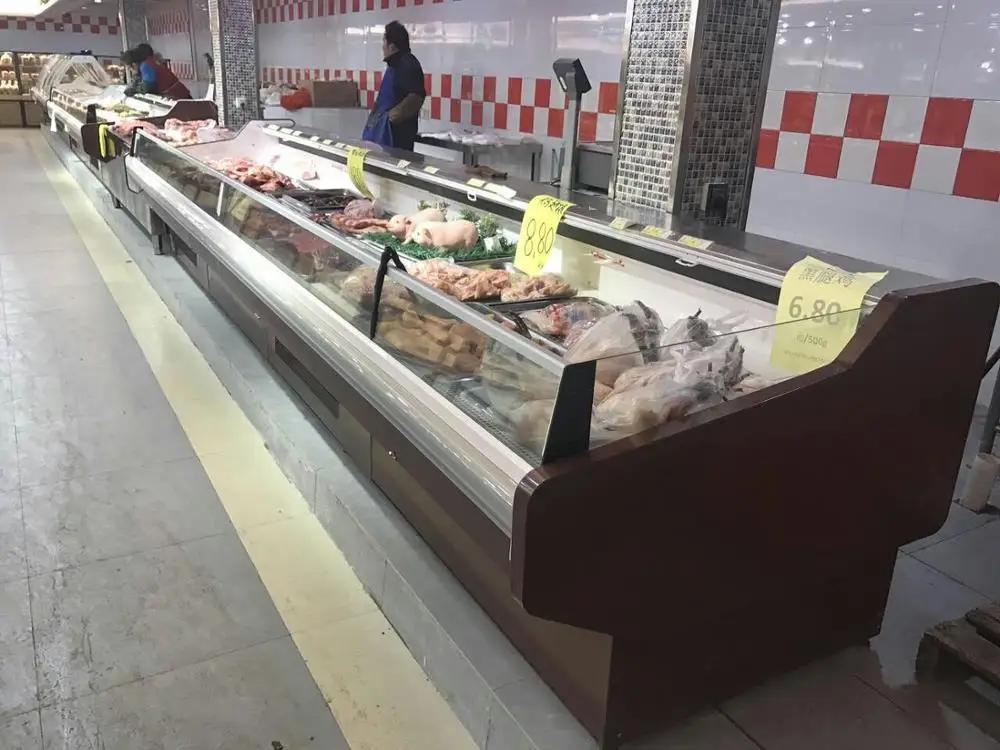 Commercial Supermarket Horizontal Top Open Meat Refrigerator/freezer