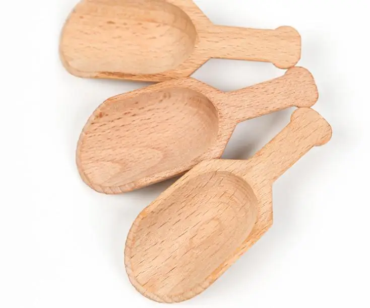 mini dulces de cuchara de madera lavado O5J2 30 Piezas Mini cuchara de madera baño de sal cucharas