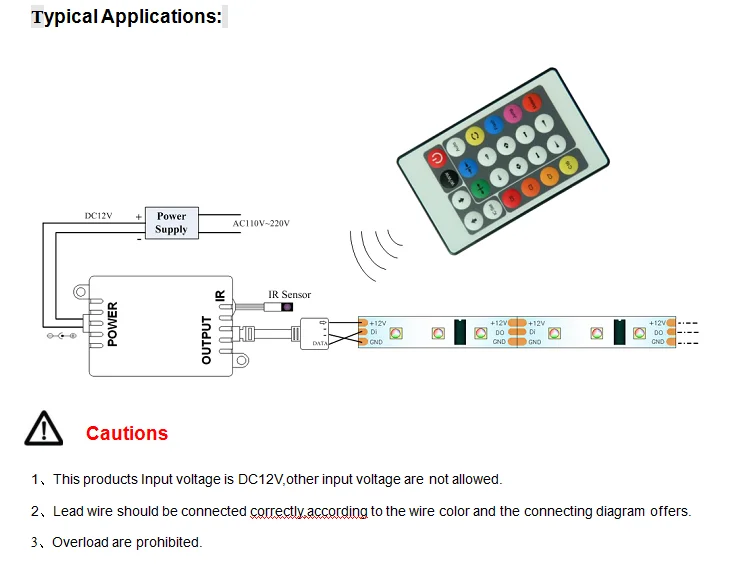 Rgb control box ir remote control схема